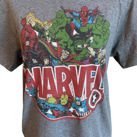 Marvel Avengers Graphic T-Shirt Mens S Gray Short Sleeve Tee - Picture 2 of 9